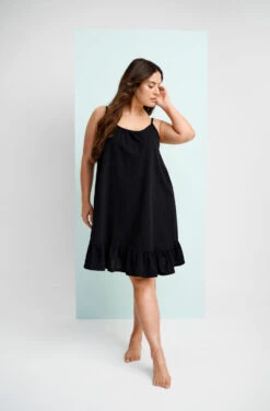 Zizzi Cotton Dress With Thin Straps And An A-line Cut