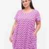 Zizzi Short-sleeved, Printed Cotton Dress
