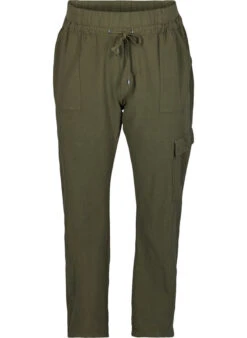 Zizzi Loose Cargo Trousers In Cotton -Chic Soldes J80000S 1580 Front
