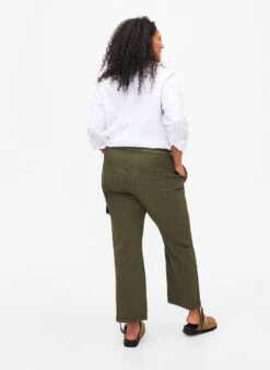 Zizzi Loose Cargo Trousers In Cotton -Chic Soldes J80000S 1580 ModelBack
