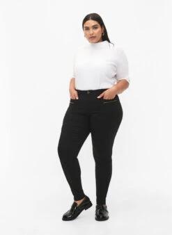 Zizzi Close-fitting Trousers With Zipper Details