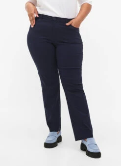 Zizzi Classic Pants In A Viscose Mix -Chic Soldes J80812B 1496 ModelDetail1