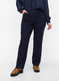 Zizzi Classic Pants In A Viscose Mix -Chic Soldes J80812B 1496 ModelDetail2