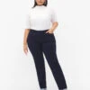 Zizzi Classic Pants In A Viscose Mix -Chic Soldes J80812B 1496 ModelFront