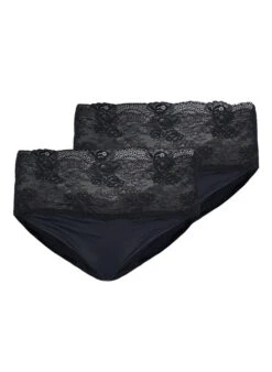 High-waisted Knickers With Lace Trim In A 2-pack -Chic Soldes L00123B 0199 Front