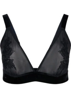 Mesh Bra With Velour And Lace -Chic Soldes L00180A 0199 Front