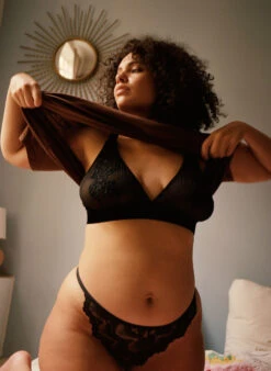 Mesh Bra With Velour And Lace -Chic Soldes L00180A 0199 ImageBack