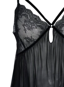 Transparent Chemise With Lace -Chic Soldes L00526A 0199 Details1