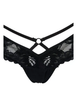Lace Thong With String And Mesh -Chic Soldes L00534B 0199 Details1