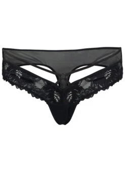 Lace Thong With String And Mesh -Chic Soldes L00534B 0199 Front