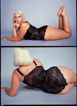 Lace Bodystocking With V-neckline