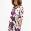 Zizzi Printed Dress With V-neck And 3/4 Sleeves