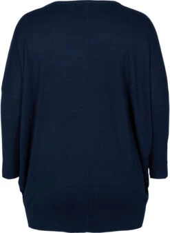 Zizzi Knitted Jumper With Round Neckline -Chic Soldes M12005E 1494 Back