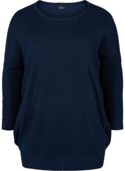 Zizzi Knitted Jumper With Round Neckline -Chic Soldes M12005E 1494 Front