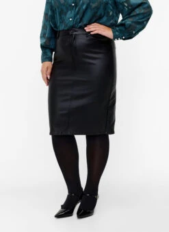 Zizzi Coated Skirt With Slit -Chic Soldes M20125G 0199 ModelDetail1