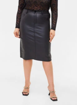 Zizzi Coated Skirt With Slit -Chic Soldes M20125G 0199 ModelDetail2