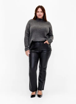 Zizzi Coated Ellen Jeans With Bootcut