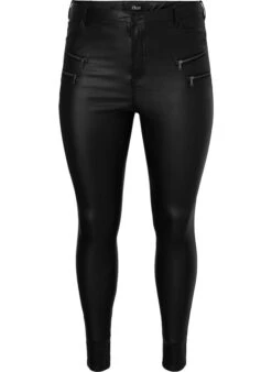 Zizzi Coated Amy Jeans With Zipper Detail -Chic Soldes M20125J 0199 Front