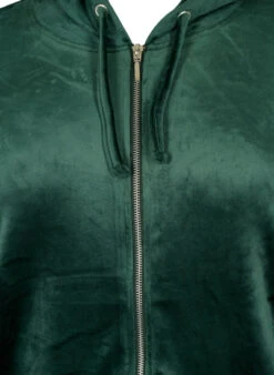 Zizzi Velour Cardigan With Zipper And Hood -Chic Soldes M50156F 0906 Details1