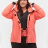 Zizzi Ski Jacket With Adjustable Hem And Hood -Chic Soldes M52140G 0753 ModelFront