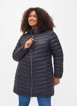 Zizzi Lightweight Jacket With Pockets And Detachable Hood