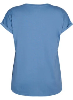 Zizzi Short Sleeve Cotton Blend T-shirt -Chic Soldes M57148F 0966 Back