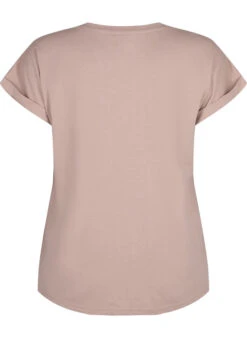 Zizzi Short Sleeved Cotton Blend T-shirt -Chic Soldes M57148F 9991 Back