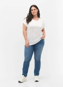 Zizzi 2-pack Short-sleeved T-shirts -Chic Soldes M57148H 1101 ModelFullBody