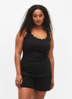 Zizzi Top With Lace Trim