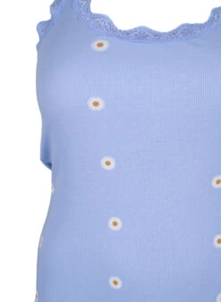 Zizzi Top With Print And Lace Edge -Chic Soldes M57500T 0424 Details1