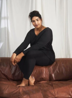 Zizzi Tight Fit Ribbed Trousers