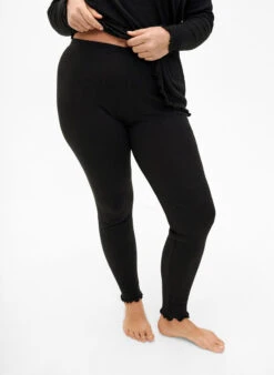 Zizzi Tight Fit Ribbed Trousers -Chic Soldes M57500U 0199 ModelDetail1