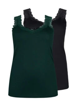 Zizzi 2-pack Top With Lace -Chic Soldes M57868A 0906 Front