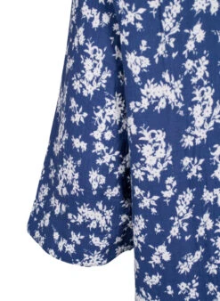 Zizzi Floral Nightshirt With 3/4 Sleeves -Chic Soldes M57917D 1465 Details2