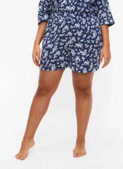 Zizzi Floral Cotton Night Shorts -Chic Soldes M57917E 1465 ModelDetail1