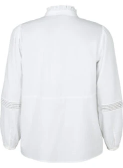 Zizzi Shirt Blouse With Ruffle Collar And Crochet Band -Chic Soldes M58080B 1101 Back