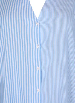 Zizzi Striped Tunic With 3/4 Sleeves -Chic Soldes M58080C 1435 Details1