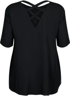 Zizzi Blouse With Cross On The Back -Chic Soldes M58083D 0199 Back