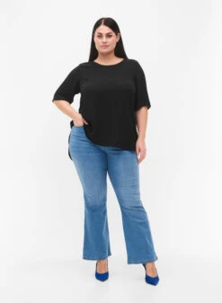 Zizzi Blouse With Cross On The Back -Chic Soldes M58083D 0199 ModelFullBody