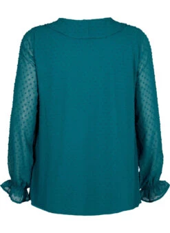Zizzi Blouse With Ruffles And Dotted Texture -Chic Soldes M58090A 1566 Back