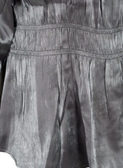 Zizzi Silver-colored Blouse With 3/4 Sleeves And Smock -Chic Soldes M58393E 9990 Details2