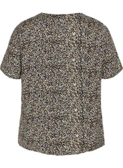 Zizzi Printed Pyjama Top In Viscose -Chic Soldes M58624A 0199 Back