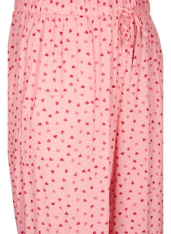 Zizzi Loose Viscose Pyjama Bottoms With Print -Chic Soldes M58624C 1369 Details1