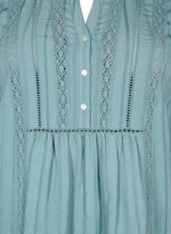 Zizzi Striped Viscose Dress With Lace Ribbons -Chic Soldes M58695A 0677 Details1