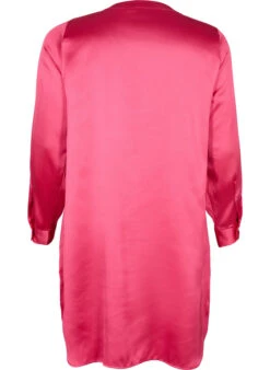 Zizzi Long Shiny Shirt With Slit -Chic Soldes M58735A 2303 Back