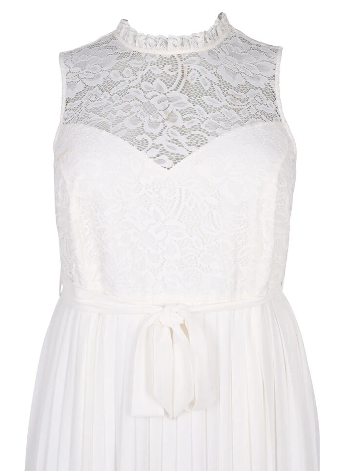 Zizzi Sleeveless Dress With Lace And Pleats 7 Zizzi Sleeveless Dress With Lace And Pleats – Image 5