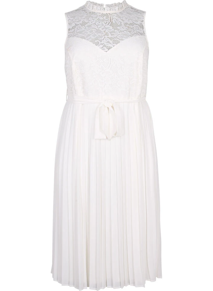 Zizzi Sleeveless Dress With Lace And Pleats 5 Zizzi Sleeveless Dress With Lace And Pleats – Image 3