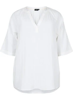 Zizzi 3/4 Sleeve Tunic In Cotton -Chic Soldes M58812A 1101 Front