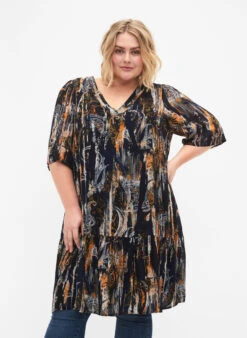 Zizzi Paisley Print Dress In Viscose
