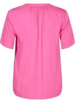 Zizzi Short-sleeved Viscose Blouse With V-neck -Chic Soldes M58815A 2219 Back